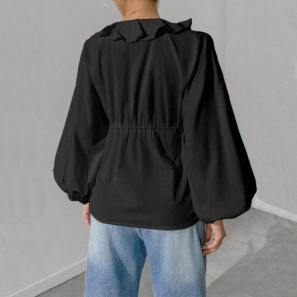 Elegantes Langarm-Top mit Fledermausärmeln – Bild 3 | LuxeStyle
