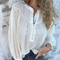 Langärmliges Baumwoll-Linen-T-Shirt – Bild 8 | LuxeStyle