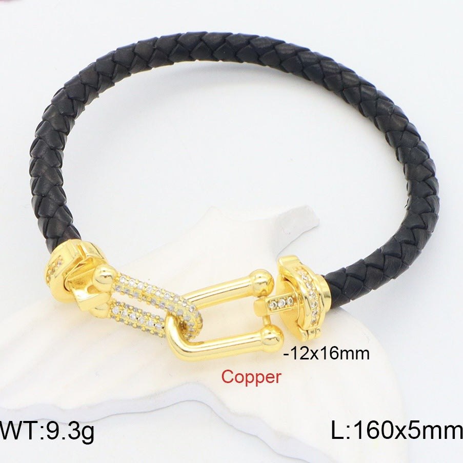 Lederarmband mit Verschluss, Unisex – Bild 3 | LuxeStyle