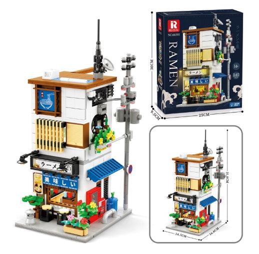 Japanische Strassenszene Klemmbaustein-Modell