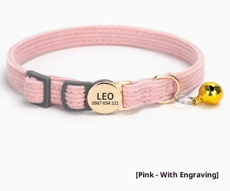Cordhalsband für Katzen mit Sicherheitsverschluss