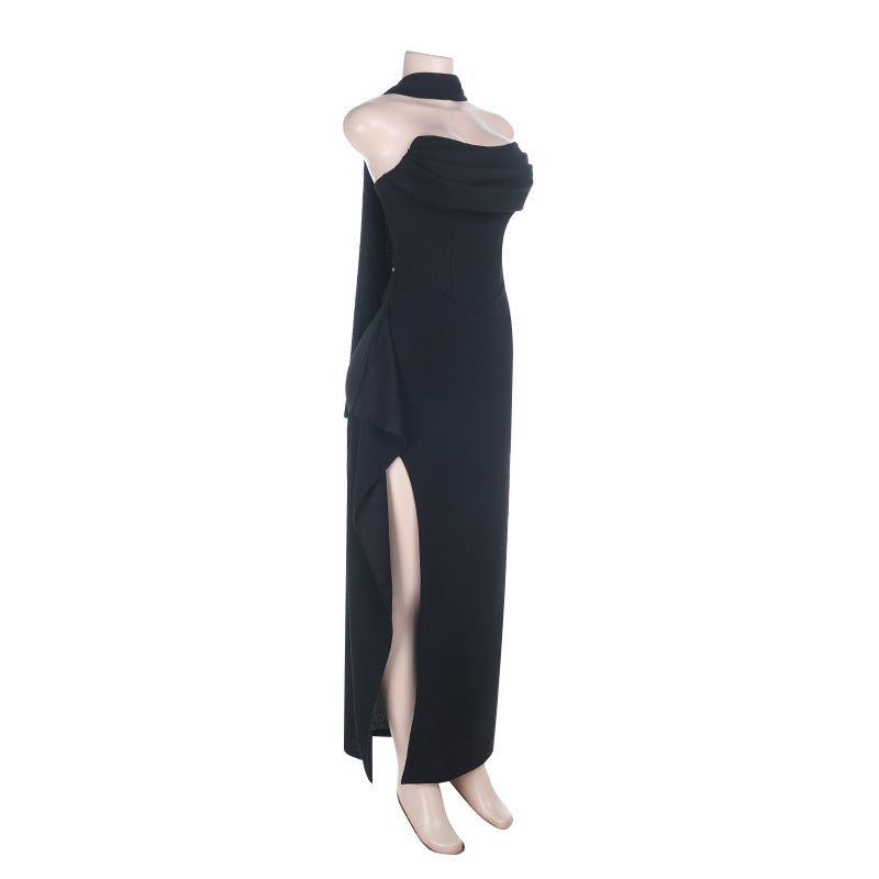 Bandeau-Kleid mit Schlitz und fliessenden Bändern – Bild 2 | LuxeStyle