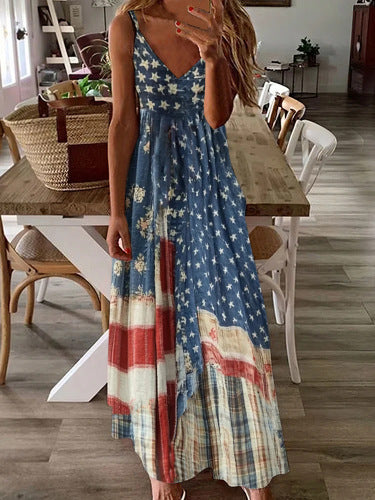 3D Digitaldruck Flaggen-Kleid für Damen