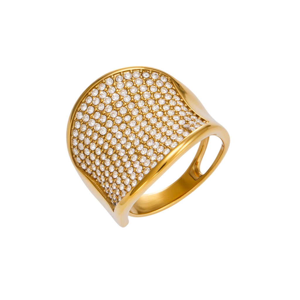 18k Gold Damenring Edelstahl