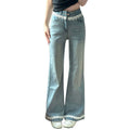 Blau Jeans mit Spitze und Patchwork