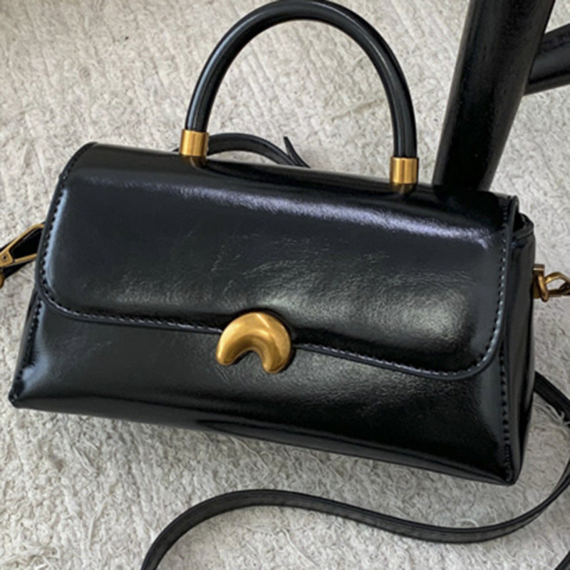 Henkeltasche «Lune» · Top-Handle mit Gold-Clip, Crossbody