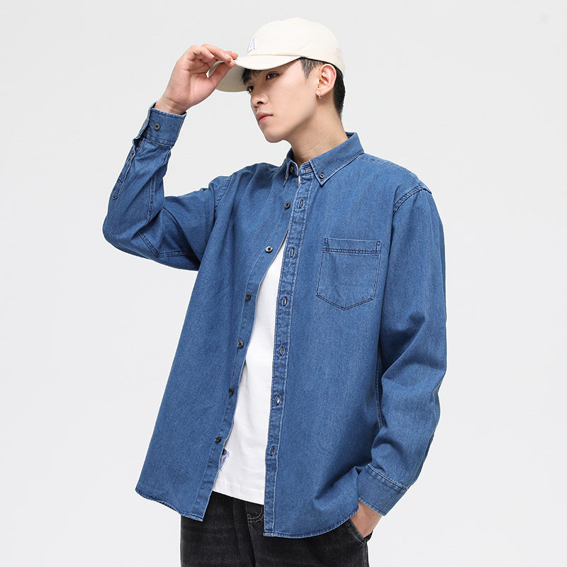Herren Langarmshirt Slim Fit Casual