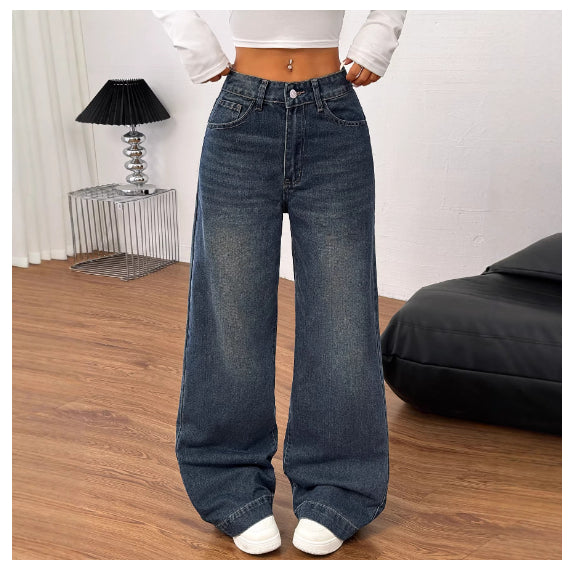 Retro-Denim Jeans, dunkelblau