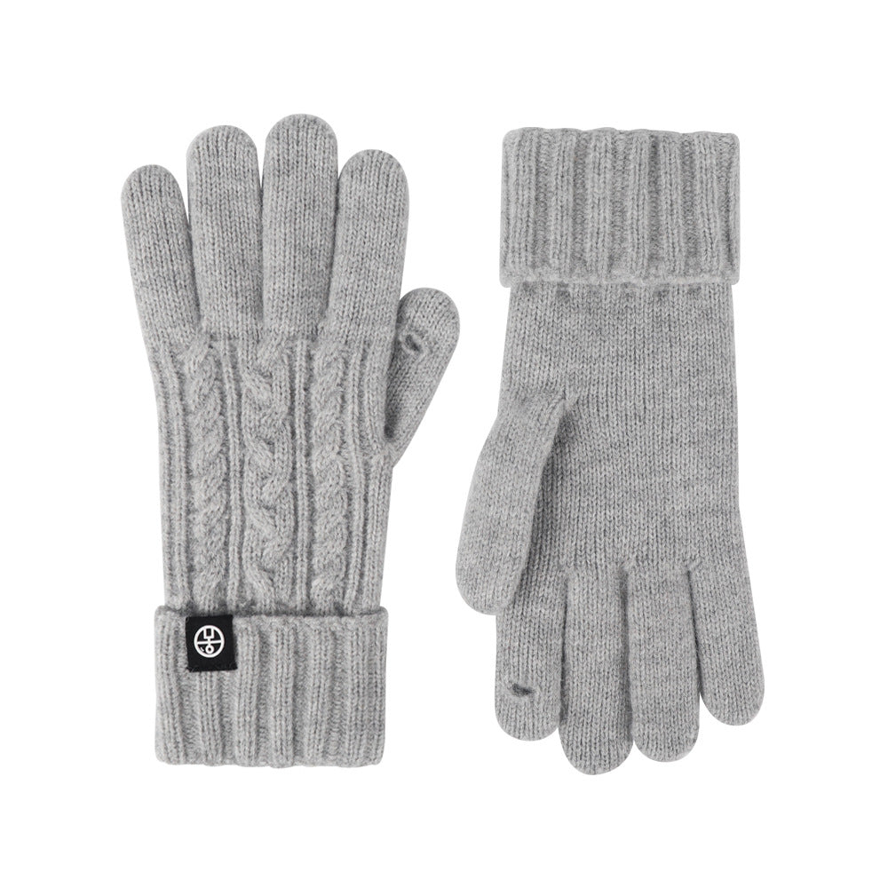 Warme Strickhandschuhe mit Touchscreen-Funktion