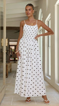 Maxikleid mit Taillengurt und Polka Dots – Bild 8 | LuxeStyle