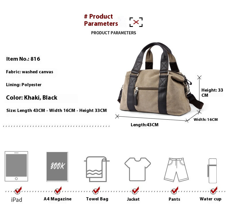 Retro Canvas Businesstasche für Herren