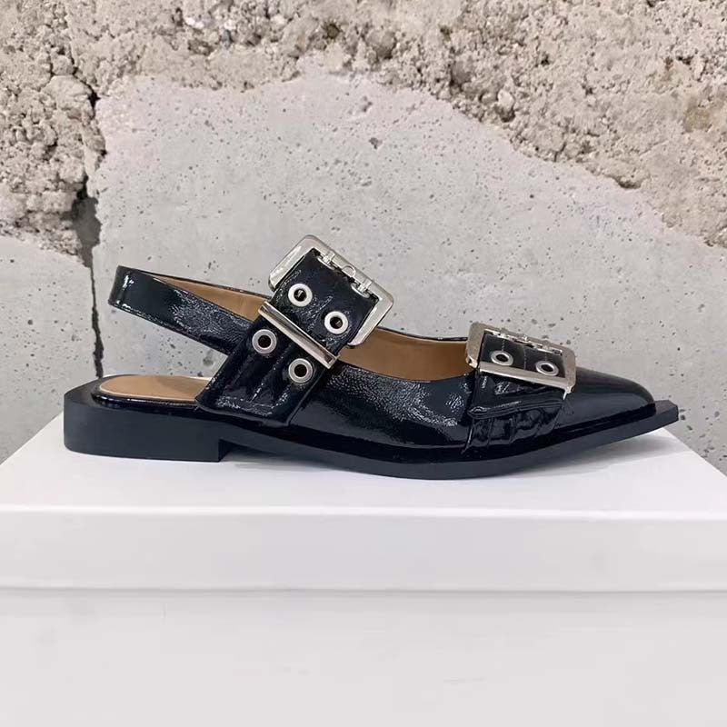 Spitze Mules mit Schnalle aus Leder – Bild 2 | LuxeStyle