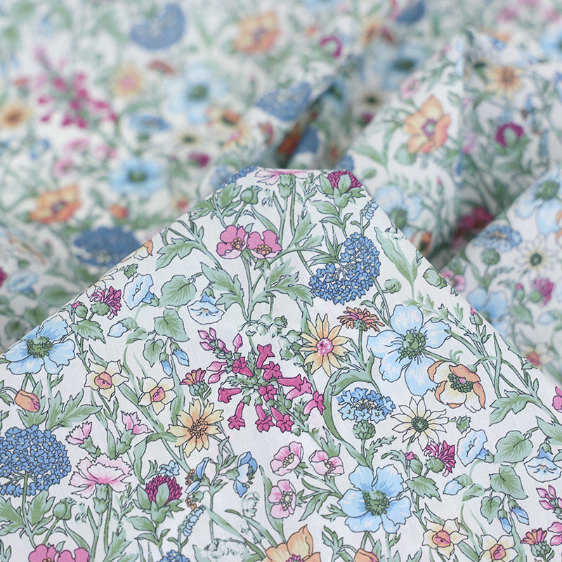 Tana Lawn Baumwollstoff Rachel Blue Flower – Bild 3 | LuxeStyle