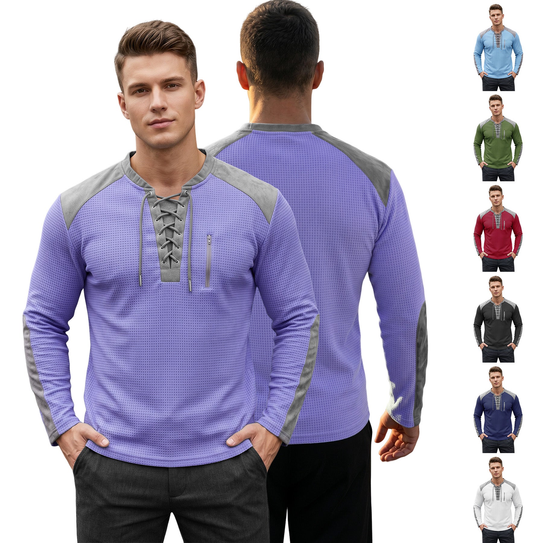 Color-Block Langarm Sports-Sweatshirt