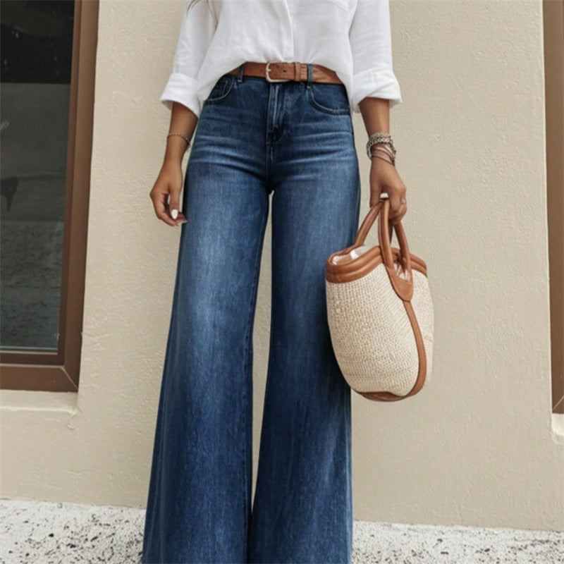 Amerikanische Loose Fit High-Waist Flared Jeans