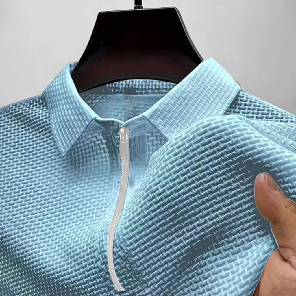 Herren T-Shirt mit halbem Reissverschluss | LuxeStyle