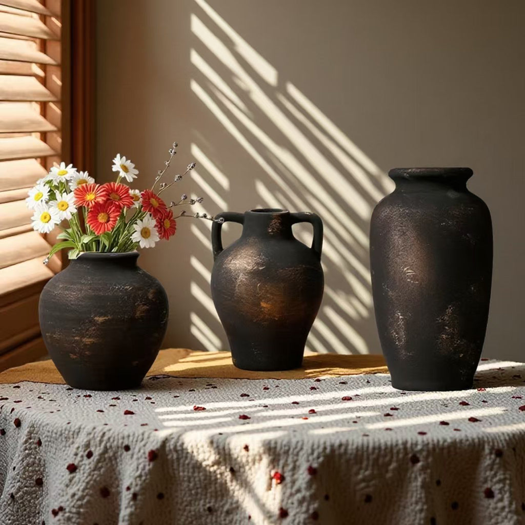 Vintage-Keramikvase mit französischem Landhausstil