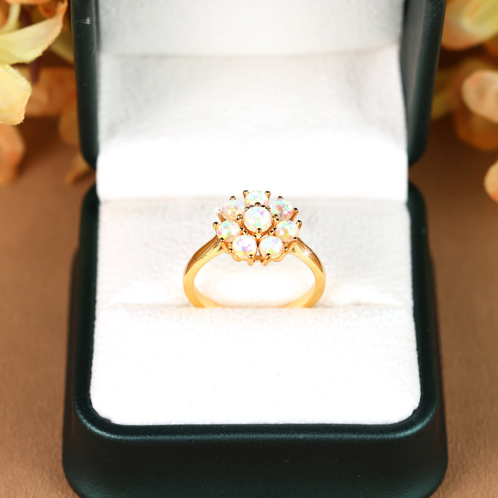 Opalring mit Blüten-Design