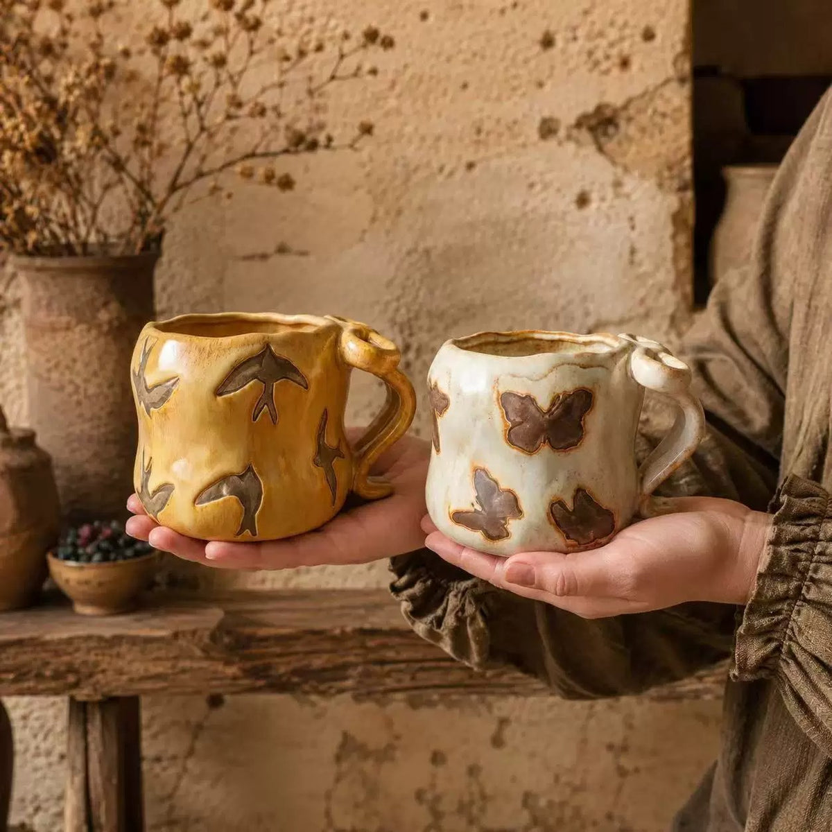 Keramiktasse mit Schmetterlingsmuster – Bild 6 | LuxeStyle