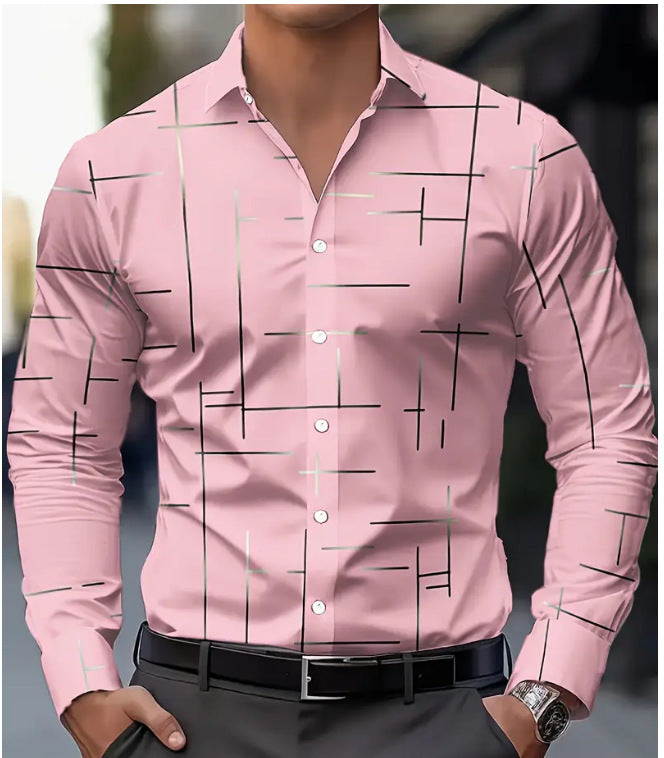Herren Langarmhemd mit Farbblock-Print – Bild 9 | LuxeStyle