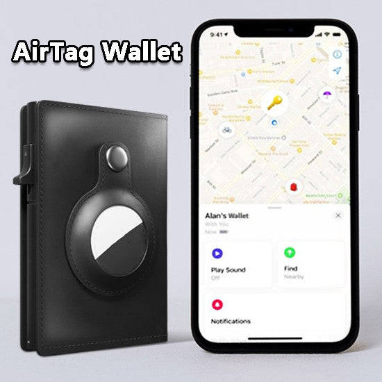 AirTag Leder-Portemonnaie mit RFID-Schutz