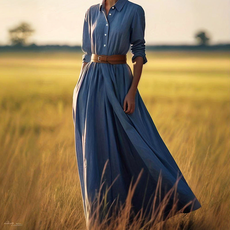 Elegantes Vintage Midi-Kleid mit langen Ärmeln – Bild 4 | LuxeStyle