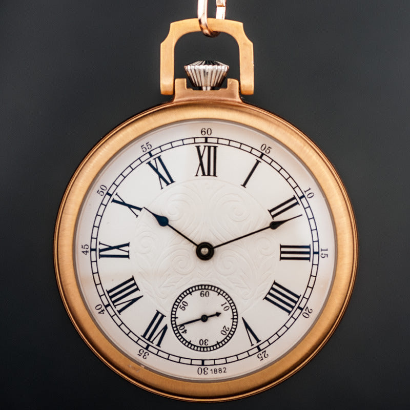 Taschenuhr aus Edelstahl mit Glaszifferblatt – Bild 4 | LuxeStyle