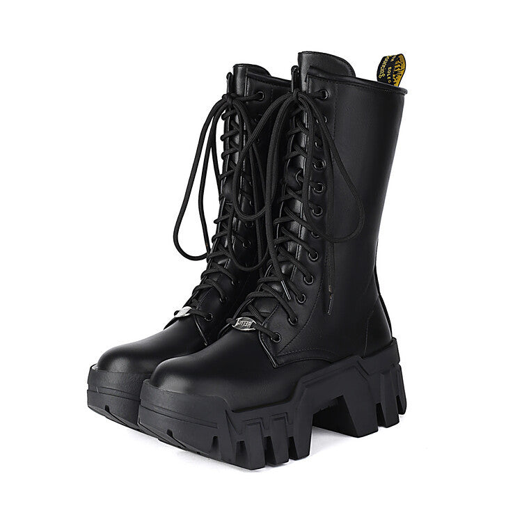 Chunky-Heel Boots mit Seitenreissverschluss