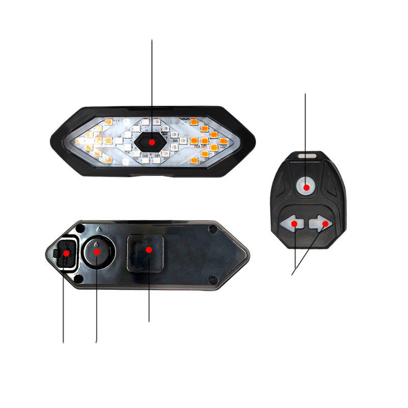 USB-Ladefähiges Rücklicht mit Blinker & Hupe