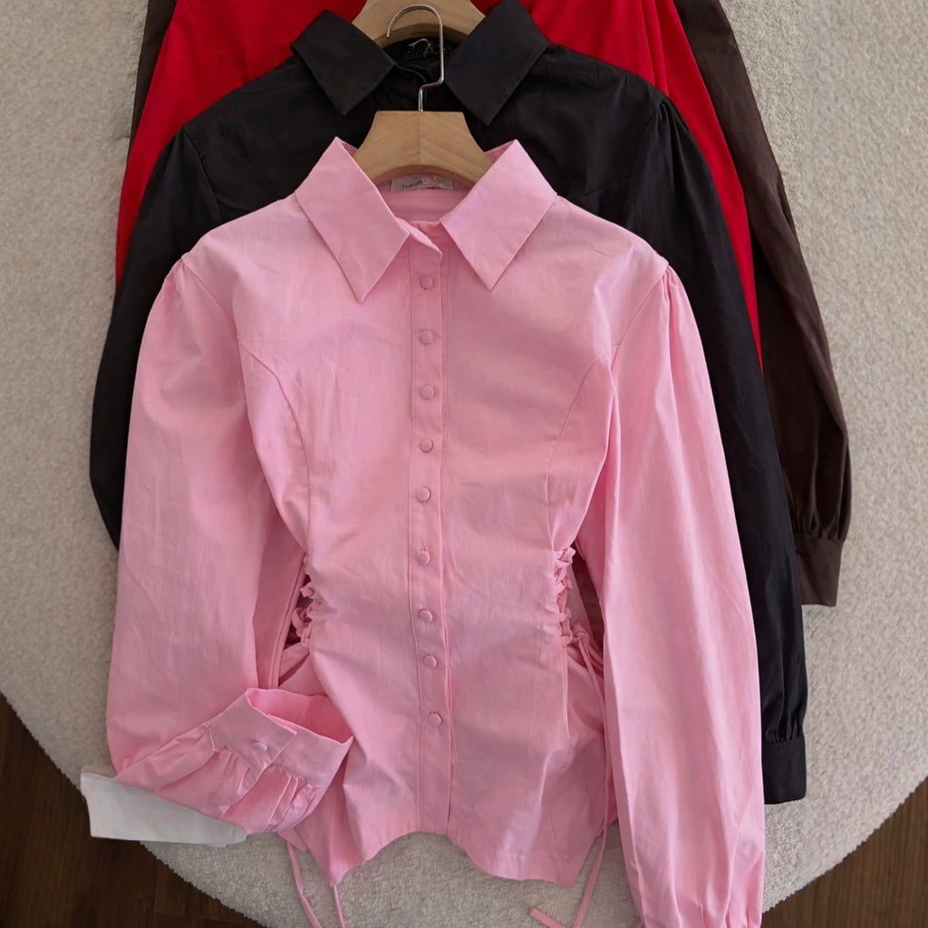Taillierte Langarm-Bluse für Damen