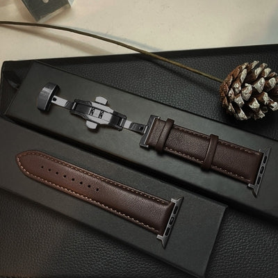Lederarmband mit Schleifenschnalle für Apple Watch