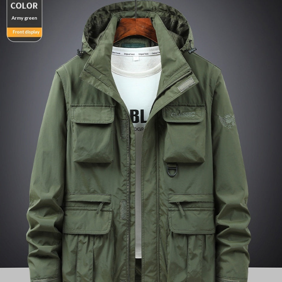 Weite Outdoor-Jacke mit Hut
