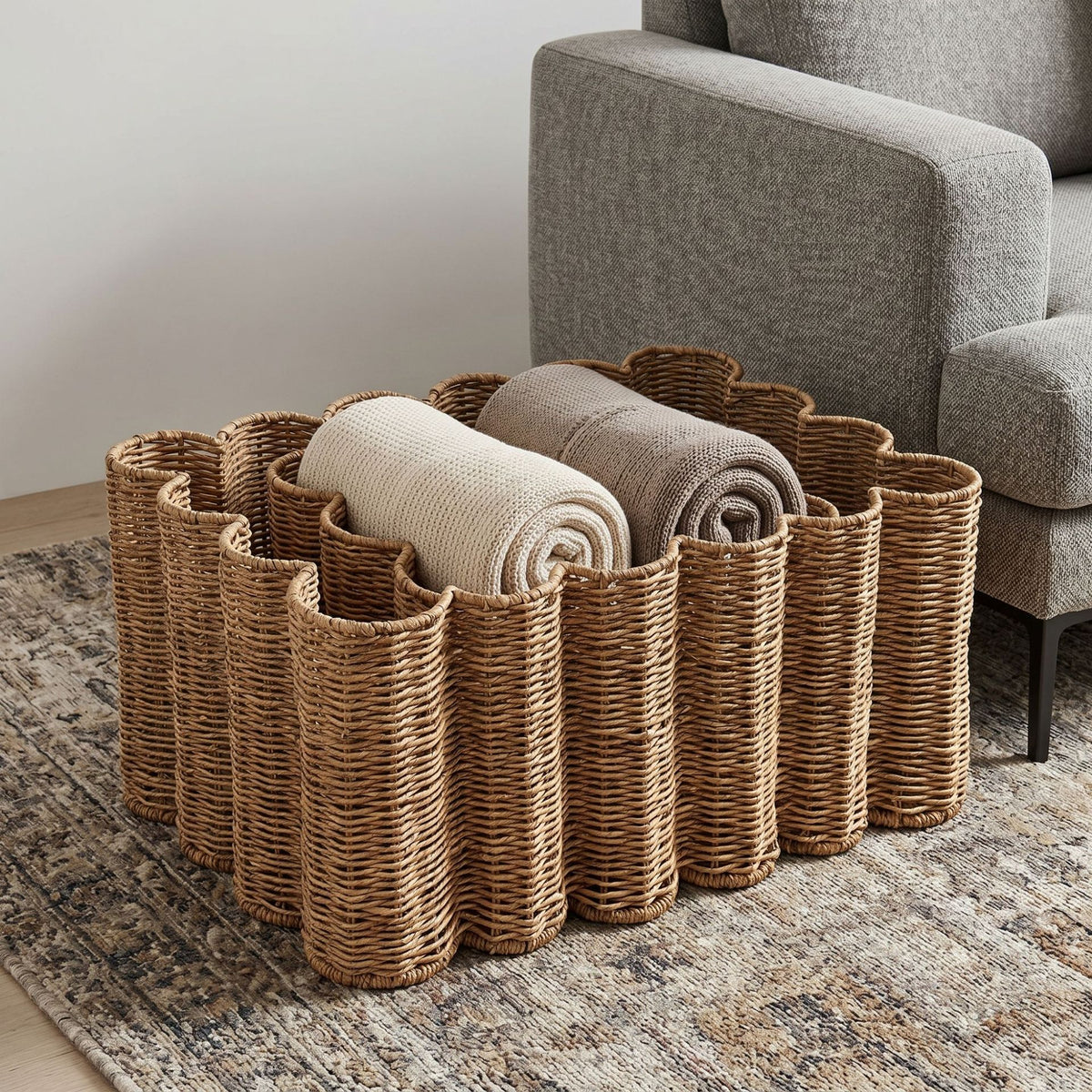 Rattan Aufbewahrungskorb für Bad und Wohnzimmer | LuxeStyle
