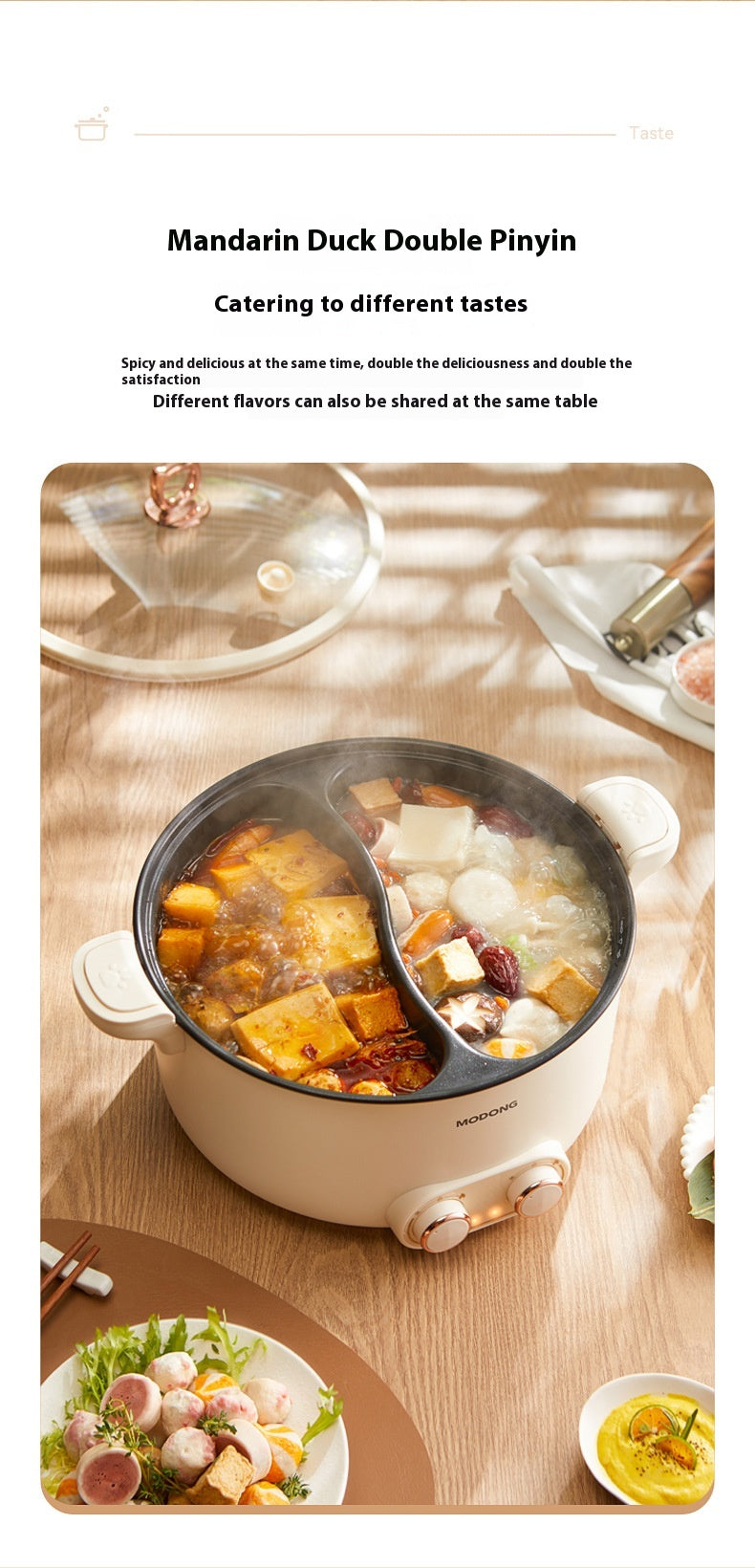 Elektrischer Mandarin-Enten-Hot Pot