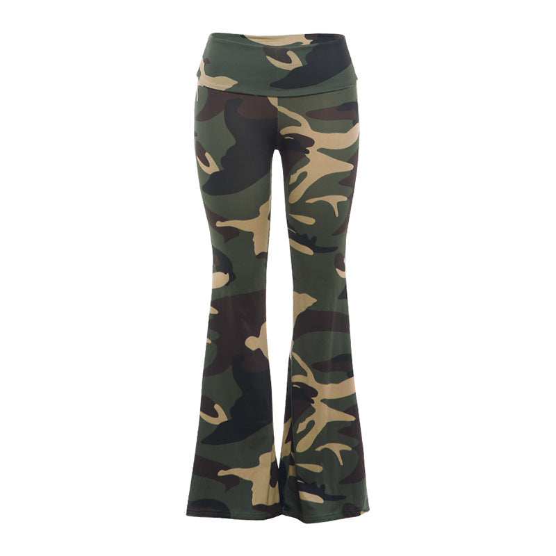 Camo Low-Waist Slim-Fit Hose für Frauen