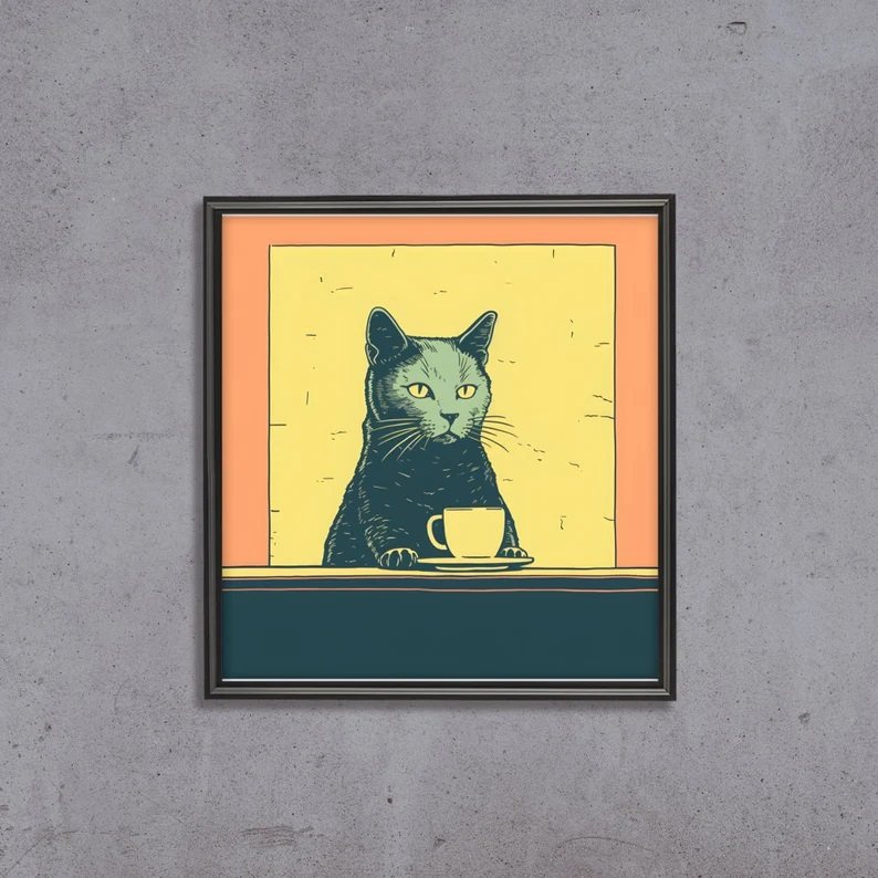 Gerahmtes Wandbild mit Katzenmotiv – Bild 5 | LuxeStyle