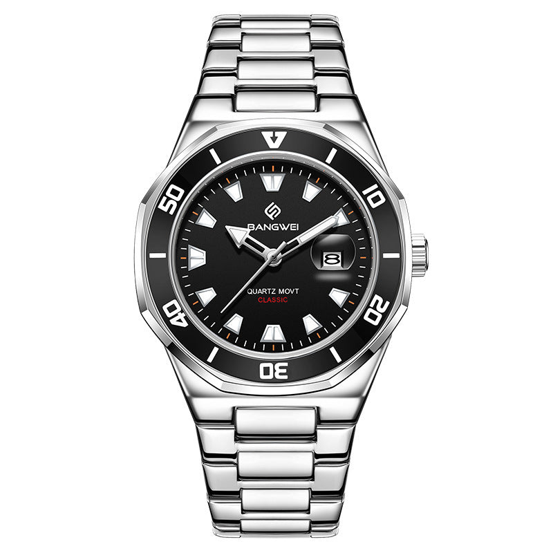 Herren-Quartz-Armbanduhr mit grossem Zifferblatt