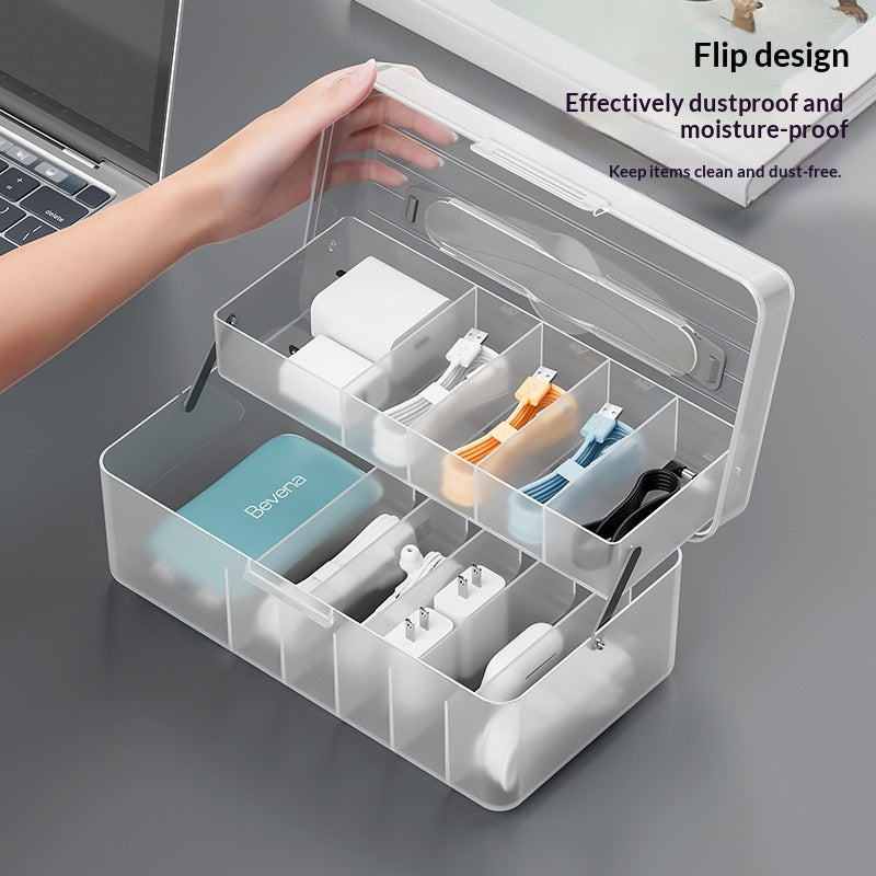 Datenkabel Aufbewahrungsbox mit Klappfach | LuxeStyle