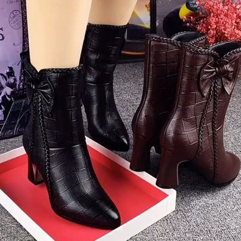 Samtgefütterte Mid-Calf Lederboots – Bild 3 | LuxeStyle