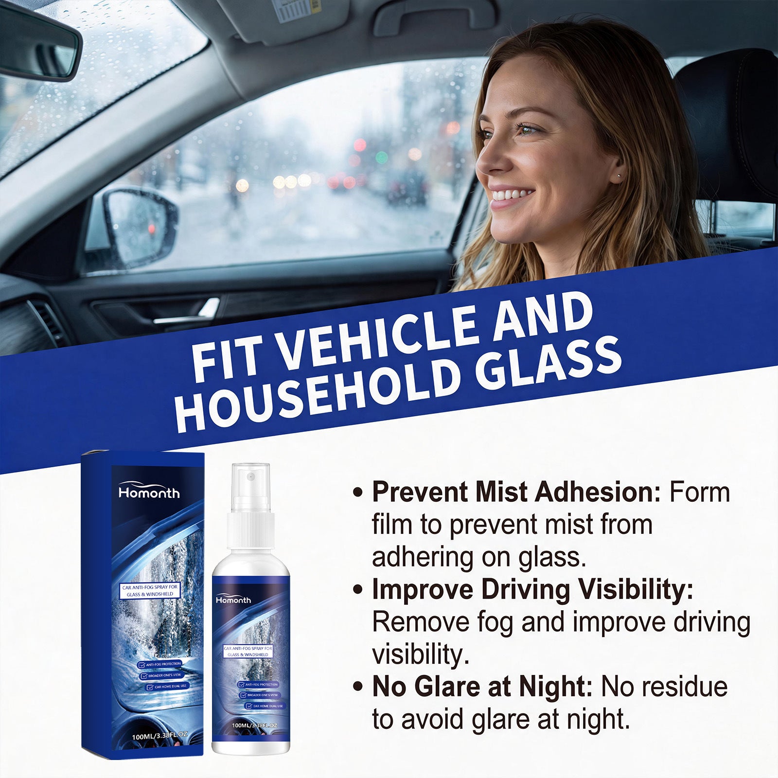 Anti-Beschlag & Hydrophobes Spray für Autoscheiben