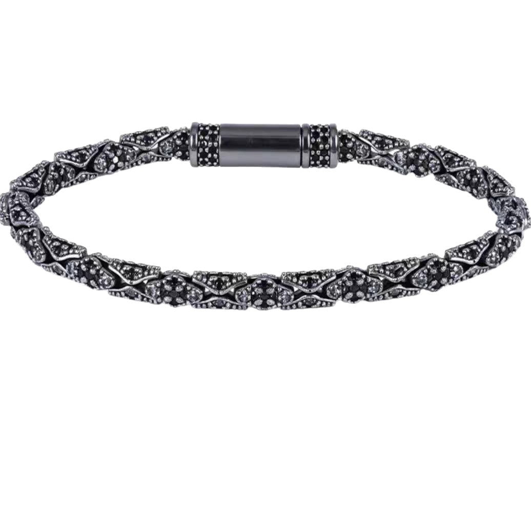 Vintage Schlangenknochen-Armband mit Strass