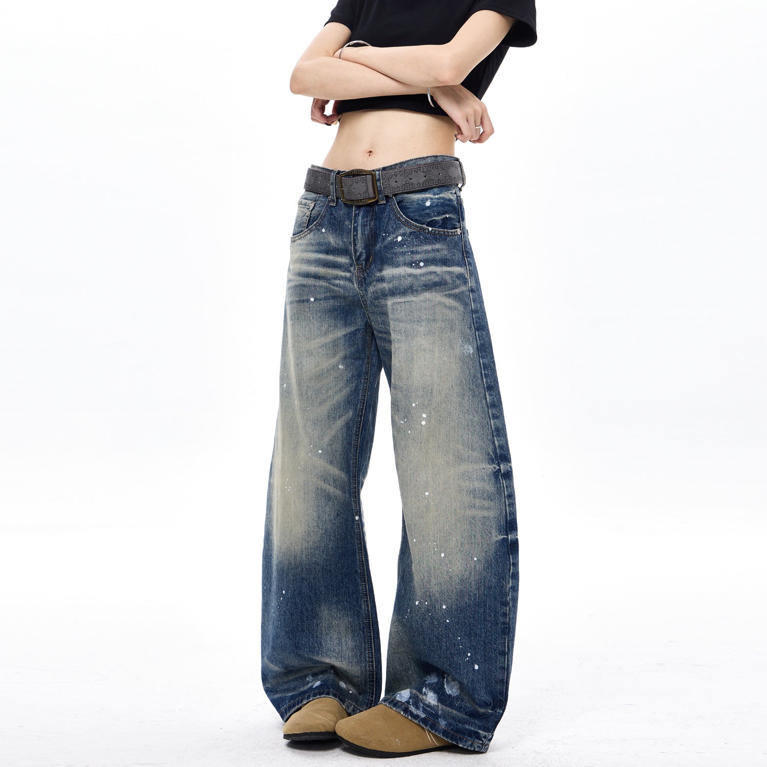 Retro Tinten-Denim Herrenjeans