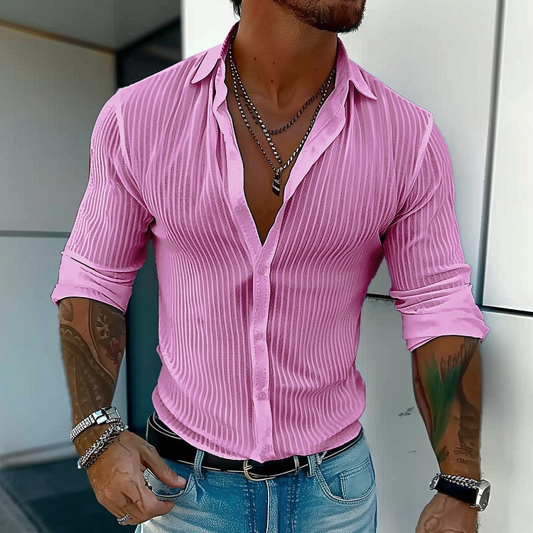 Gestreifter Cardigan mit langen Ärmeln für Herren – Bild 4 | LuxeStyle