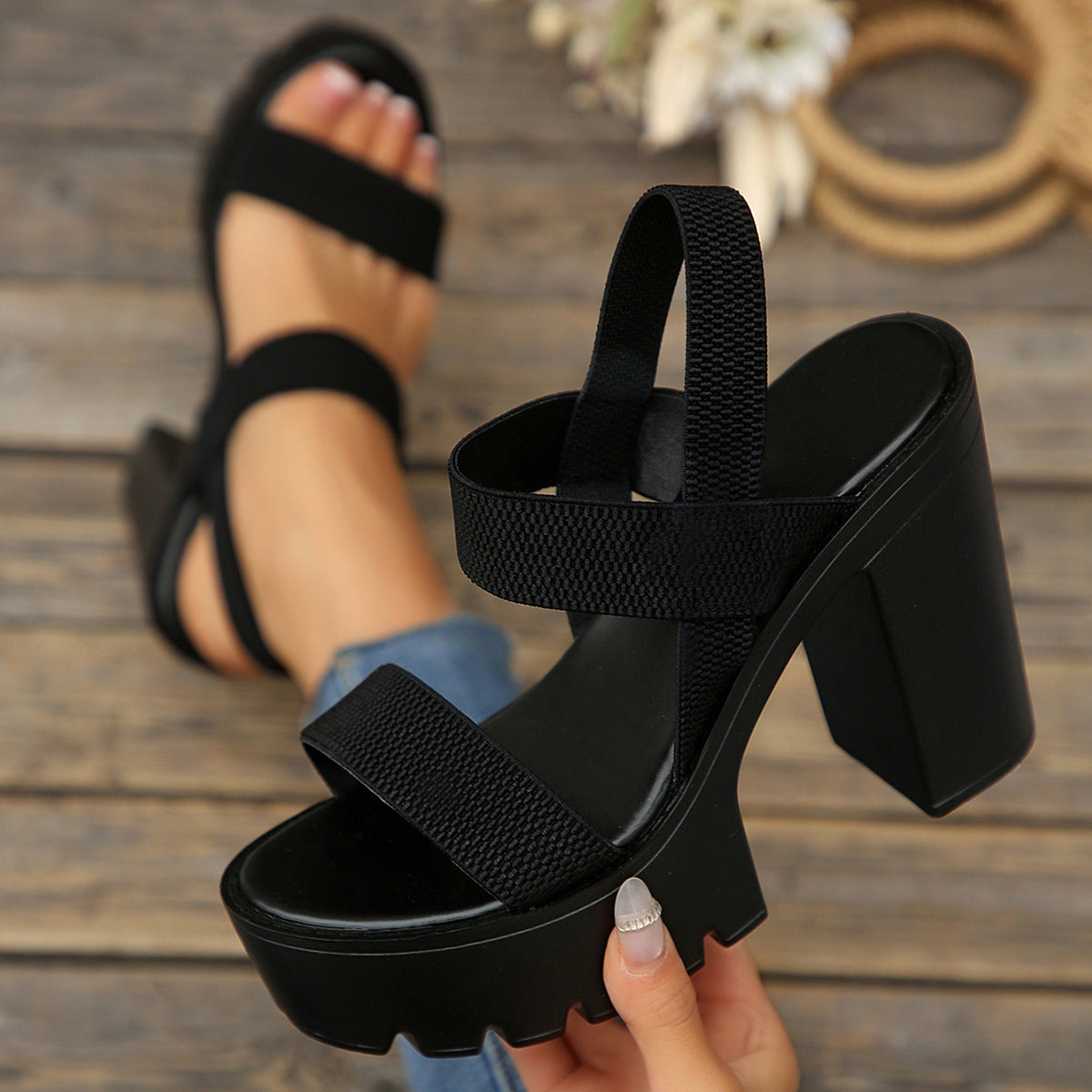 Modische Casual Sandalen mit hohem Absatz