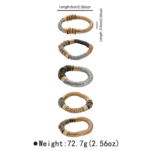 Armband-Set: Gold, Silber und Anthrazit
