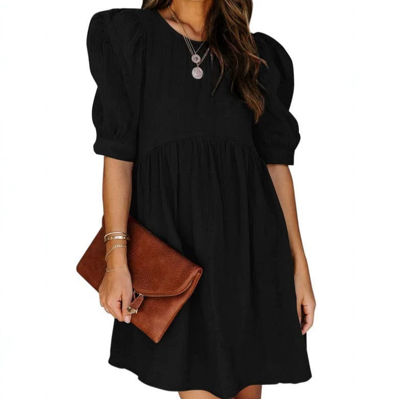 A-Linien Strickkleid mit 3/4-Ärmeln