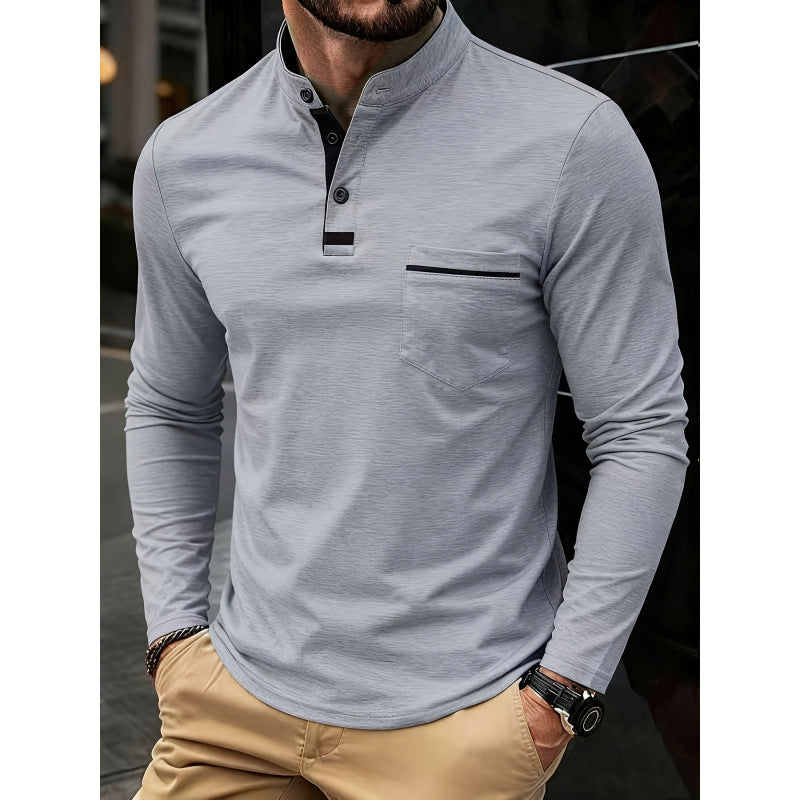 Slim Fit Poloshirt mit langen Ärmeln | LuxeStyle