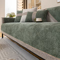 Chenille-Non-Slip-Sofaüberzug – Weiß, Braun, Blau, Grün, Dunkelgrau