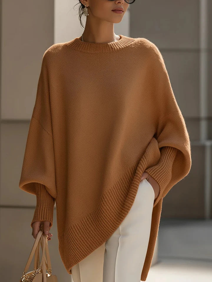 Damen Locker Crew-Neck Strickpullover