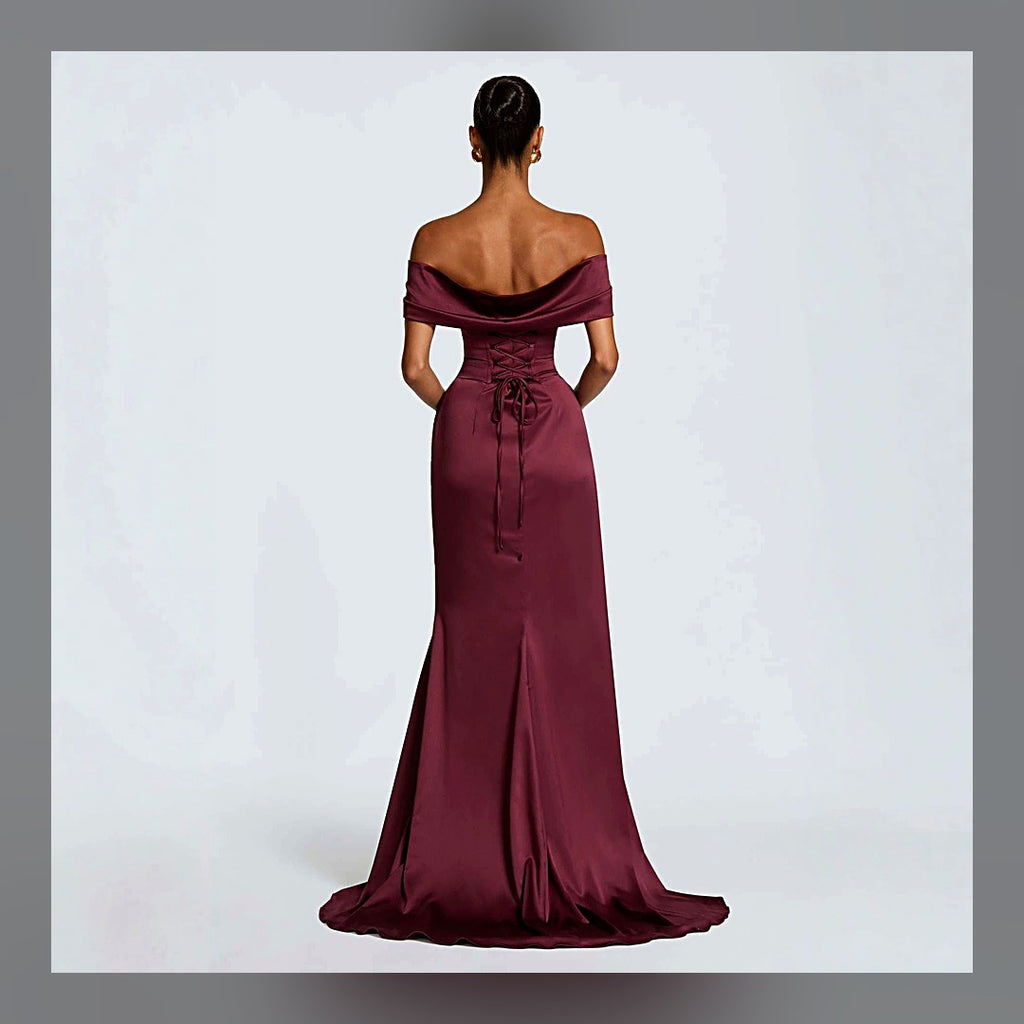 LuxeStyle-Edit · Abendkleid «Sirène» – High-Slit Meerjungfrau mit Schleppe